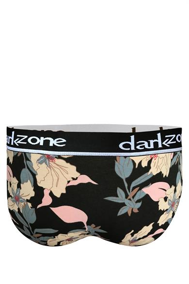 Lastikli Çiçek Desenli Siyah Erkek Slip - DZN6390