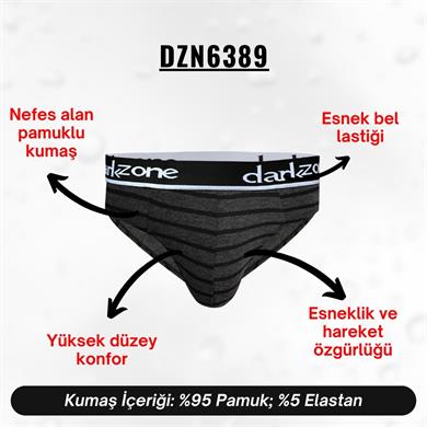 Lastikli Çizgi Desenli Antrasit Erkek Slip - DZN6389