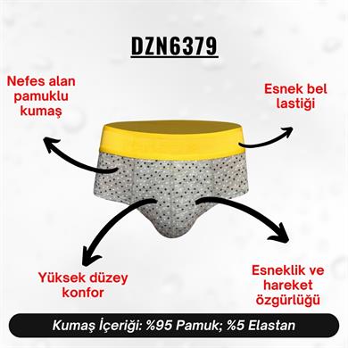 Lastikli Desenli Gri Erkek Slip - DZN6379
