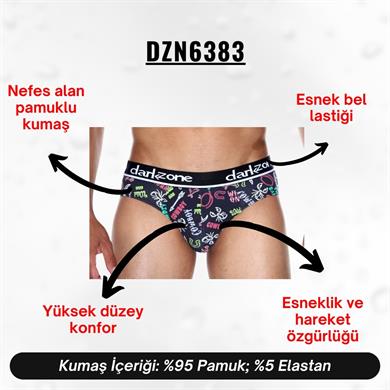Lastikli Kovboy Desenli Erkek Slip - DZN6383