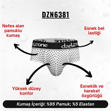 Lastikli Nokta Desenli Beyaz Erkek Slip - DZN6381
