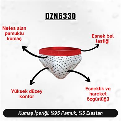 Lastikli Papyon Desenli Beyaz Erkek Slip - DZN6330