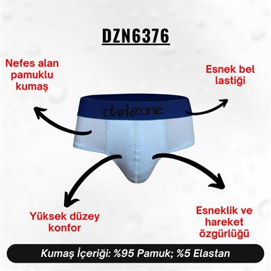 Lastikli Puantiyeli Açık Mavi Erkek Slip - DZN6376