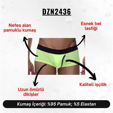 Neon Sarı Erkek Hipster Boxer - DZN2436