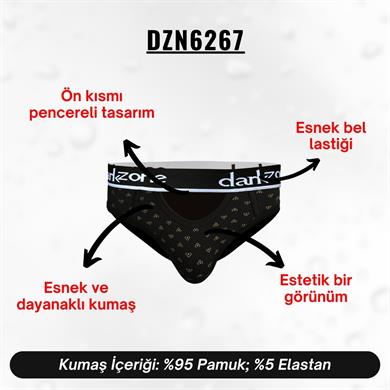 Önü Açık Desenli Erkek Slip - DZN6267