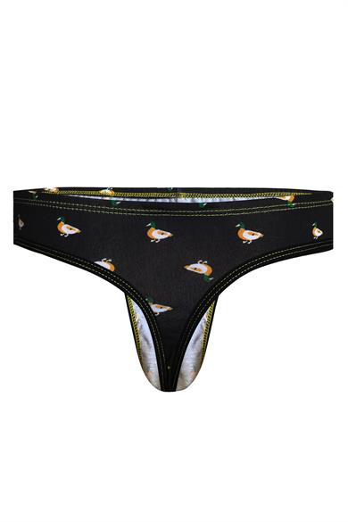 Ördek Desenli Siyah Erkek Tanga - DZN6635