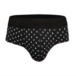 Lastikli Geometrik Desenli Siyah Erkek Slip - DZN6382