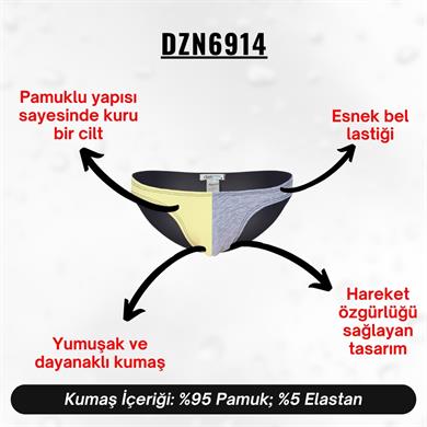Sarı Gri Erkek Slip - DZN6914