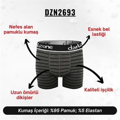 Şerit Desenli Antrasit Erkek Boxer - DZN2693