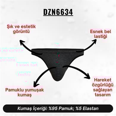Siyah Biyeli Antrasit Erkek Tanga - DZN6634