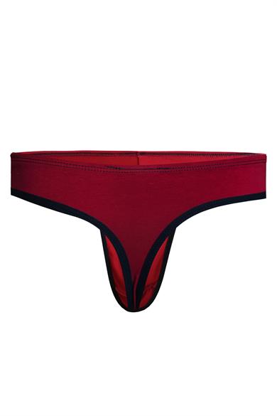 Siyah Biyeli Kırmızı Erkek Tanga - DZN6633