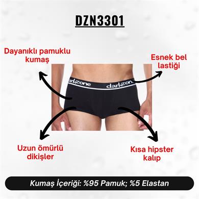 Siyah Kısa Erkek Boxer - DZN3301