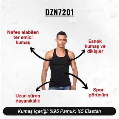Siyah Pamuklu Erkek Atlet - DZN7201