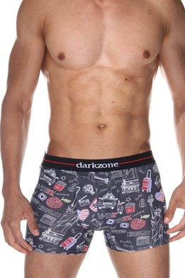 Tasarım Siyah Erkek Boxer (Dijital Baskılı) - DZN2066