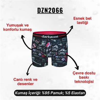 Tasarım Siyah Erkek Boxer (Dijital Baskılı) - DZN2066