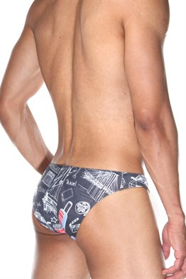 Tasarım Siyah Erkek Slip (Dijital Baskılı) - DZN6066