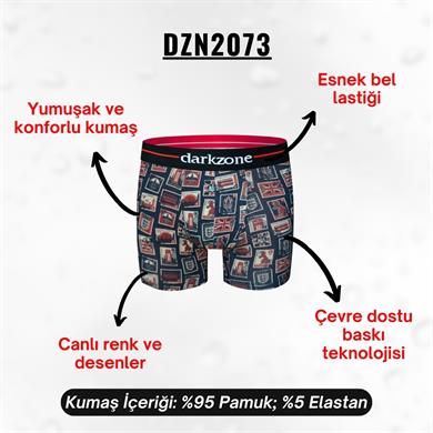 Vintage Baskılı Erkek Boxer (Dijital Baskılı) - DZN2073