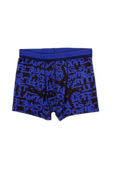 Wild Dog Erkek Pamuklu Desenli Saks Klasik Boxer - WD0016