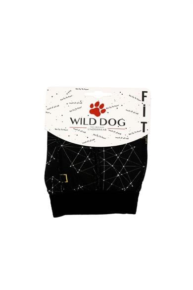 Wild Dog Erkek Pamuklu Desenli Siyah Klasik Boxer - WD0017