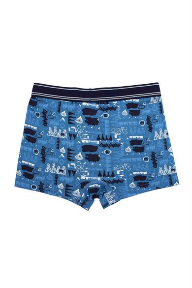 Wild Dog Erkek Modal Kapadokya Desenli Mavi Boxer - WD0053