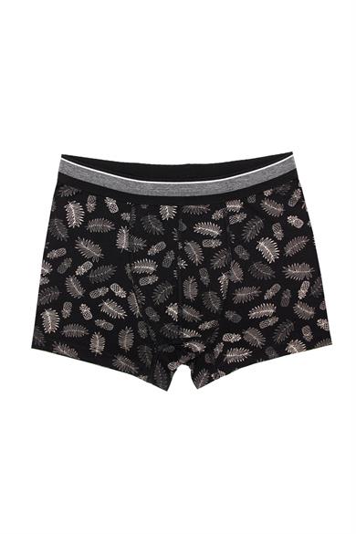 Wild Dog Erkek Modal Ananas Desenli Siyah Boxer - WD0055