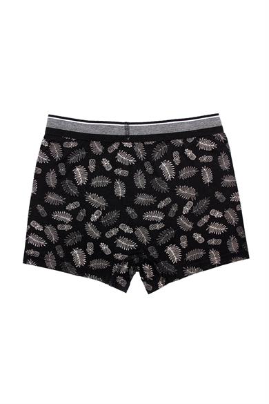 Wild Dog Erkek Modal Ananas Desenli Siyah Boxer - WD0055