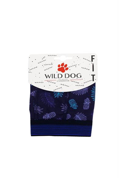 Wild Dog Erkek Modal Ananas Desenli Lacivert Boxer - WD0056