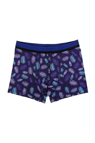 Wild Dog Erkek Modal Ananas Desenli Lacivert Boxer - WD0056