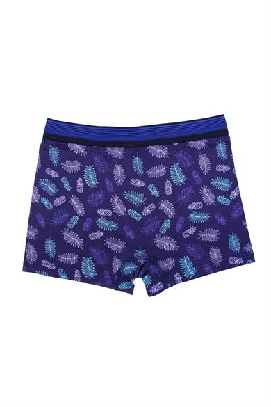 Wild Dog Erkek Modal Ananas Desenli Lacivert Boxer - WD0056
