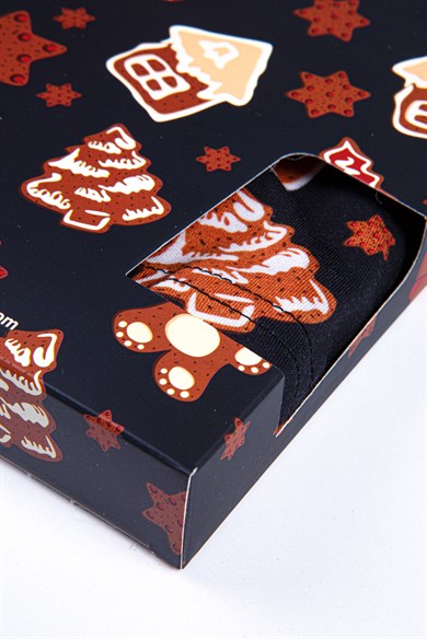 Yeni Yıl Figürleri Desenli Yılbaşı Erkek Boxer (Dijital Baskılı) - DZNNY0002