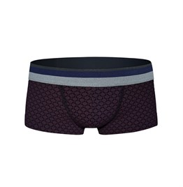 Desenli Bordo Erkek Hipster Boxer - DZN2445
