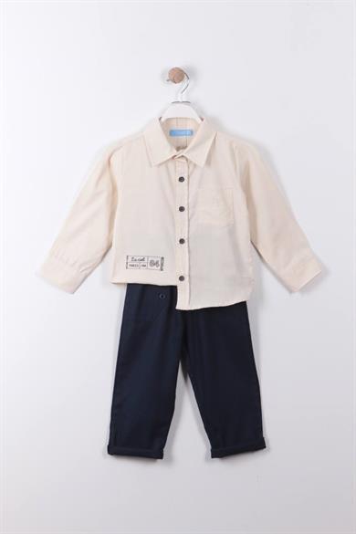 Laciel Paris Dokuma Gömlek Takım Lacivert