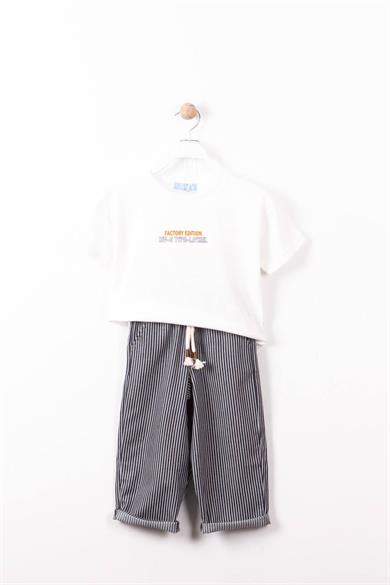 Laciel Paris Çizgili Pantolonlu Takım