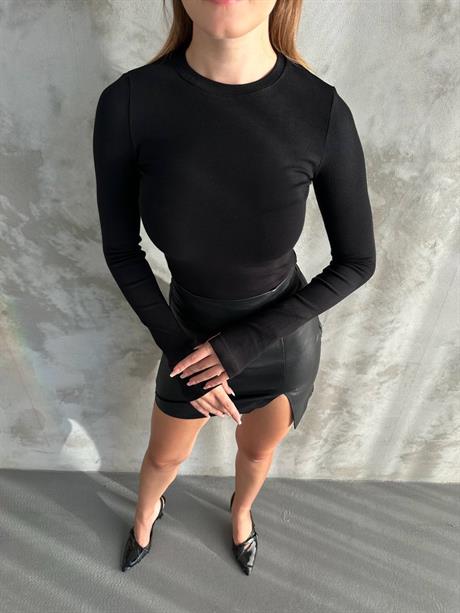   Oysh Siyah Uzun Kollu Body
