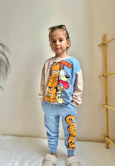 2 İplik Mavi Garfield Takım