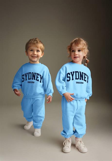 3 İplik Unisex Mavi Sydney İkili Takım