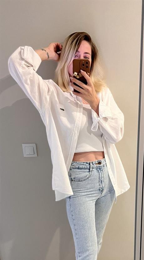 Beyaz Marka Model Keten Gömlek