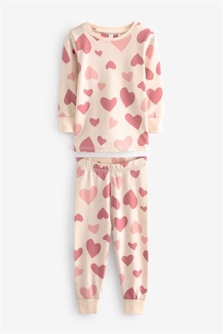 Kalp Baskılı Kız Pijama Takımı