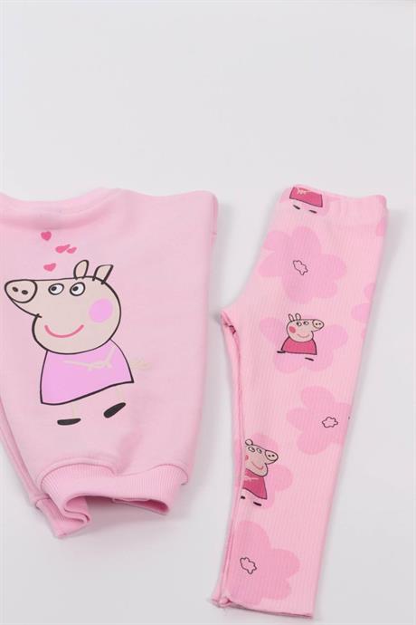 Kız Çocuk 3 İplik Peppa Tayt Takım