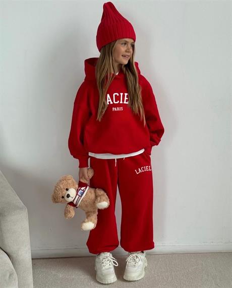 Laciel Paris Unisex Kırmızı Kapşonlu Takım 