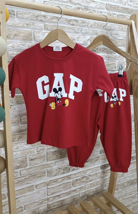Mickey Gap Tshirtlu Kırmızı Takım