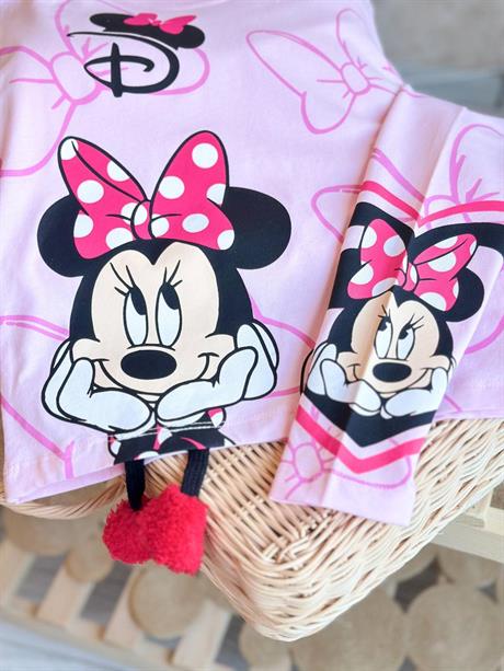 Mickey Mouse Ayak Detaylı Taytlı PembeTakım  