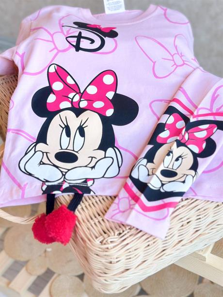 Mickey Mouse Ayak Detaylı Taytlı PembeTakım  