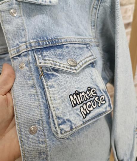 Minnie Mouse Baskılı Denim Ceket