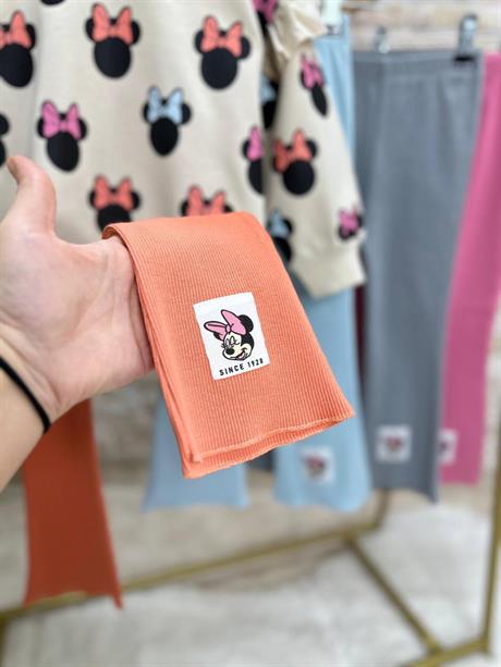 Minnie Mouse Baskılı Fitilli Taytlı Takım 