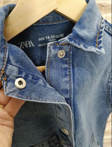Önü Çıt Çıt Düğmeli Uzun Kol Denim Elbise