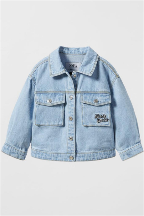 Orjinal Marka Minnie Mouse Pembeli Denim Ceket