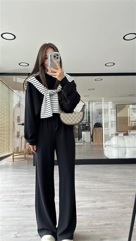 Siyah Basic Marka Model Sweat Takım