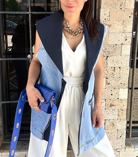 Tasarım Denim Mix Yelek