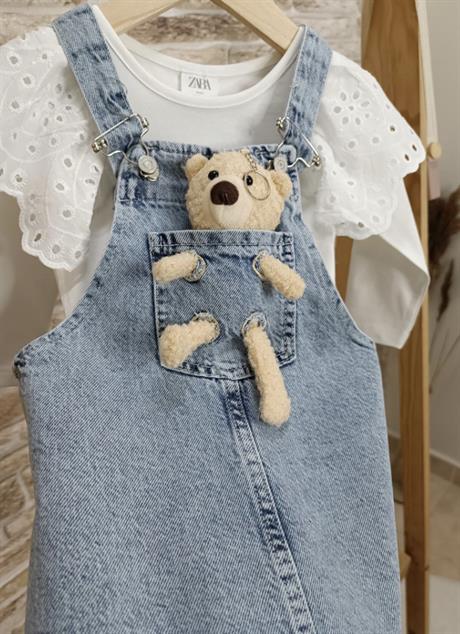 Teddyli Denim Jile Elbise